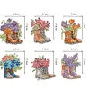 6pcs DIY Flower Boots Diamond Painting Double Sided Keychains