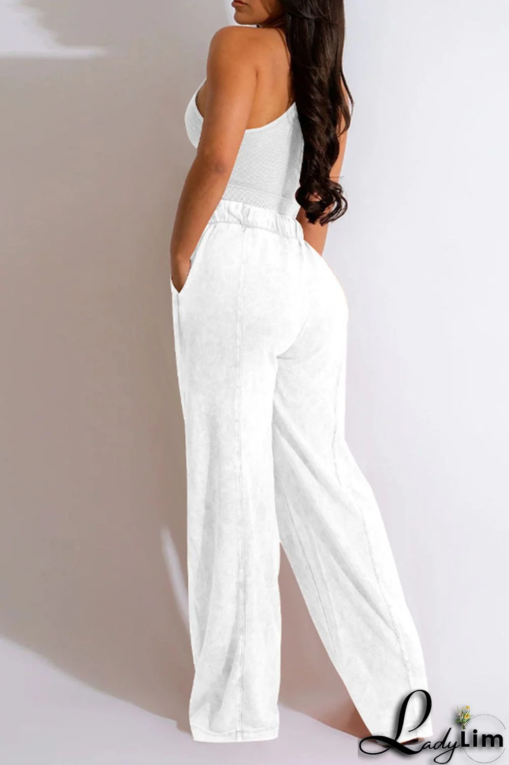 White Casual Solid Patchwork O Neck Sleeveless Two Pieces