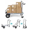 [US Local Warehouse] 3 in 1 Folding Hand Truck Dolly Cart with Wheels 550LBS Capacity Heavy Duty Collapsible Moving Dolly for Logistics Shopping Home Office