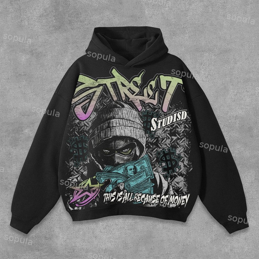 Sopula Street Gangs Retro Graphic Hoodie