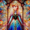Anna Stained Glass Full DIY 5D Round Drill Diamond Painting Kit for Adults/Beginners Home Decor Diamond Dots Paintings Picture Arts Craft 40x40cm