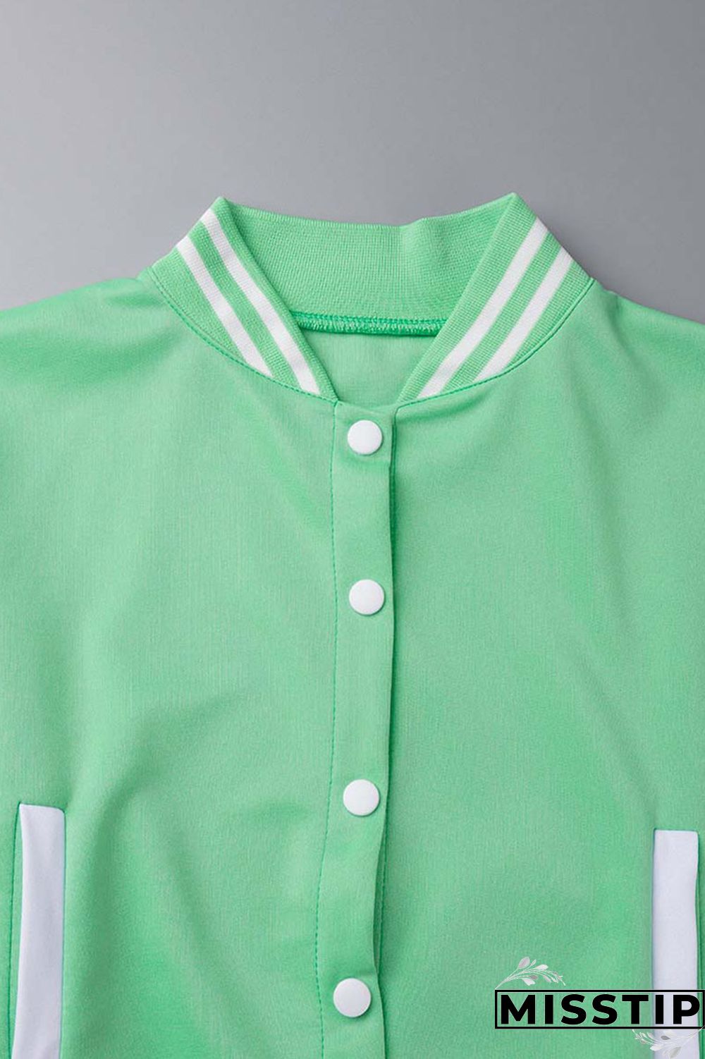 Green Casual Solid Patchwork Buckle Long Sleeve Two Pieces