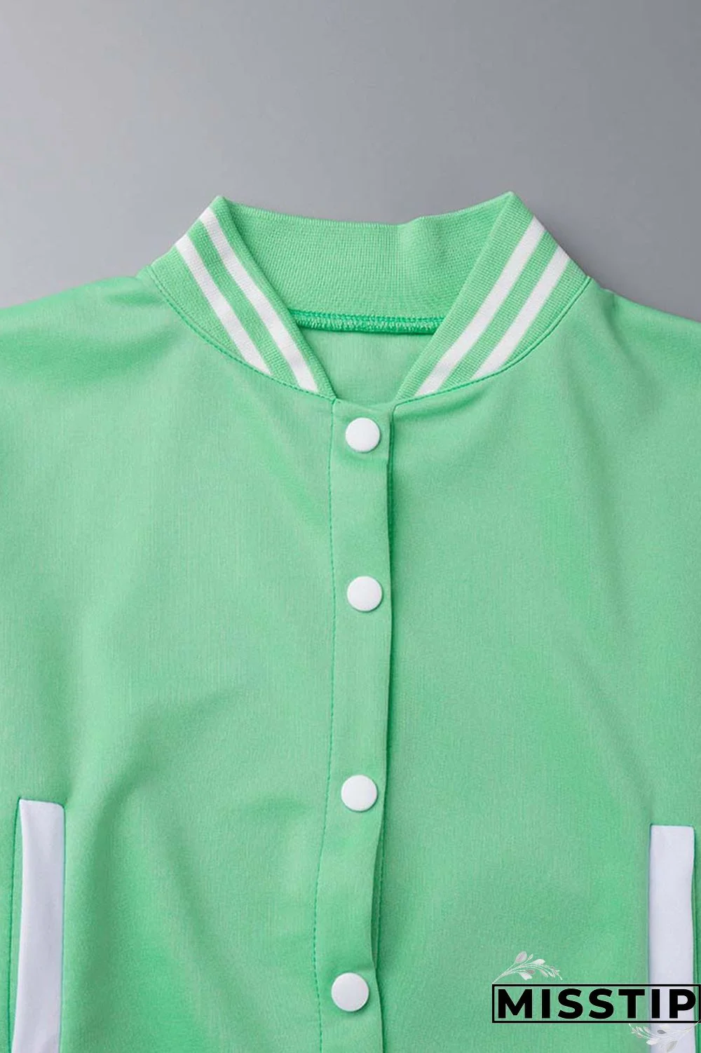 Green Casual Solid Patchwork Buckle Long Sleeve Two Pieces