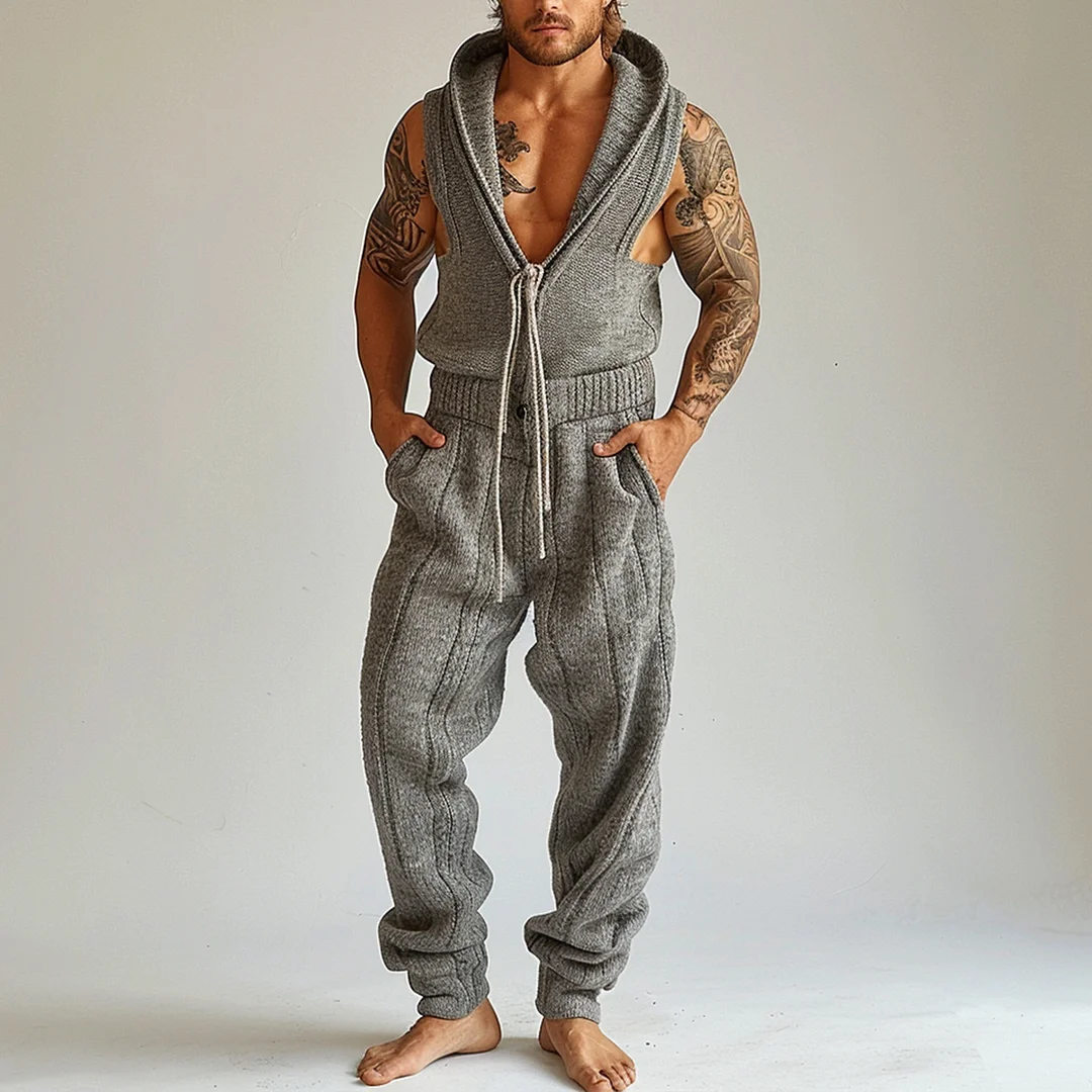 Men's Knitted Sleeveless Suit-inspireuse