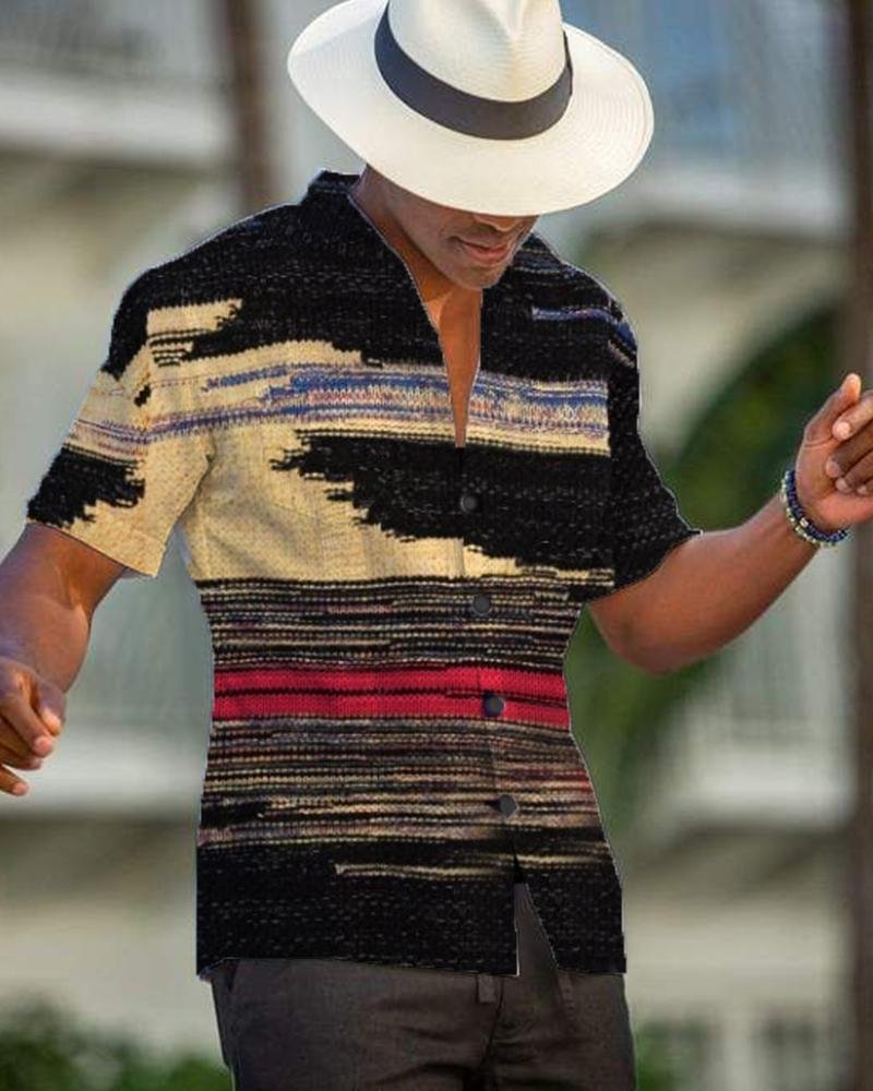 Fashion Loose-fitting Single-breasted Printed Shirt