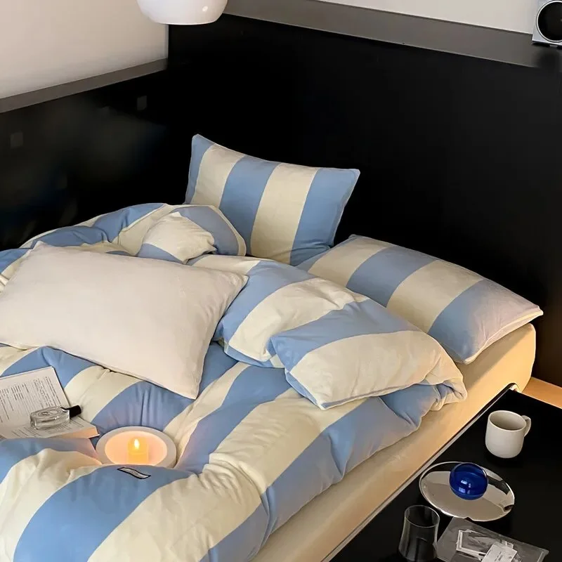 Athvotar Milk Fleece Winter Spring Duvet Cover Set King Size Comfortable Warm Bedding Set Queen Home Quilt Cover Pillowcase Sheets