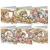 (US Local)6pcs Diamond Painting Greeting Cards DIY Diamond Art Cards Crafts (Cat Garden)