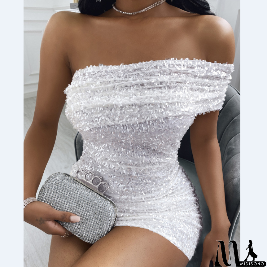 MidiSono - Sexy Solid Color Bag Hip Dress