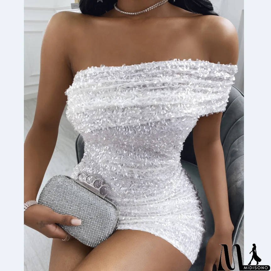 MidiSono - Sexy Solid Color Bag Hip Dress