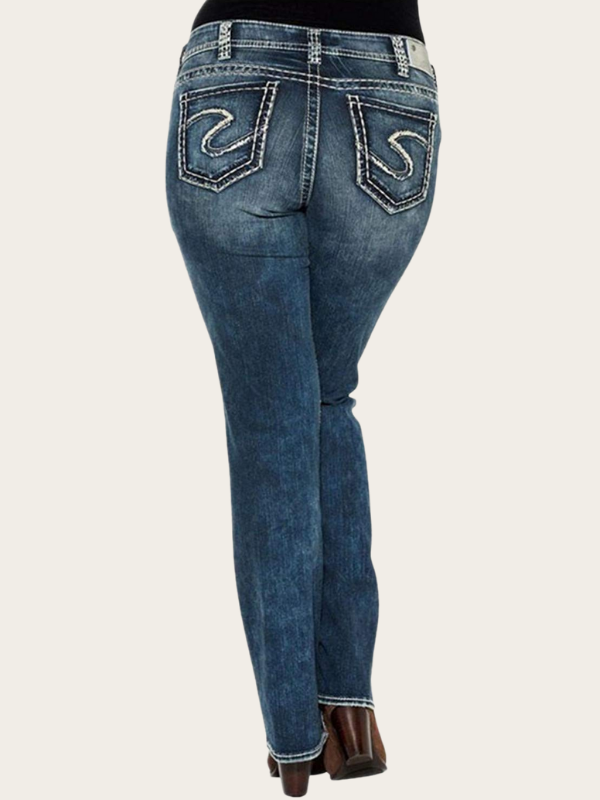 Women Mid Rise Ripped Bootcut Jeans Light Wash Blue Cowboy Western Bootcut Denim Jean