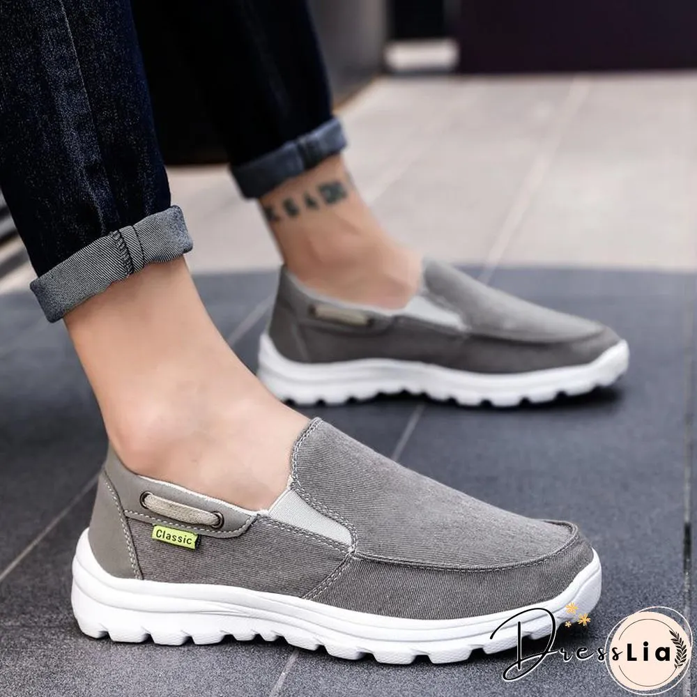 Men Canvas Casual Breathable Footwear Plus size Flat Shoes
