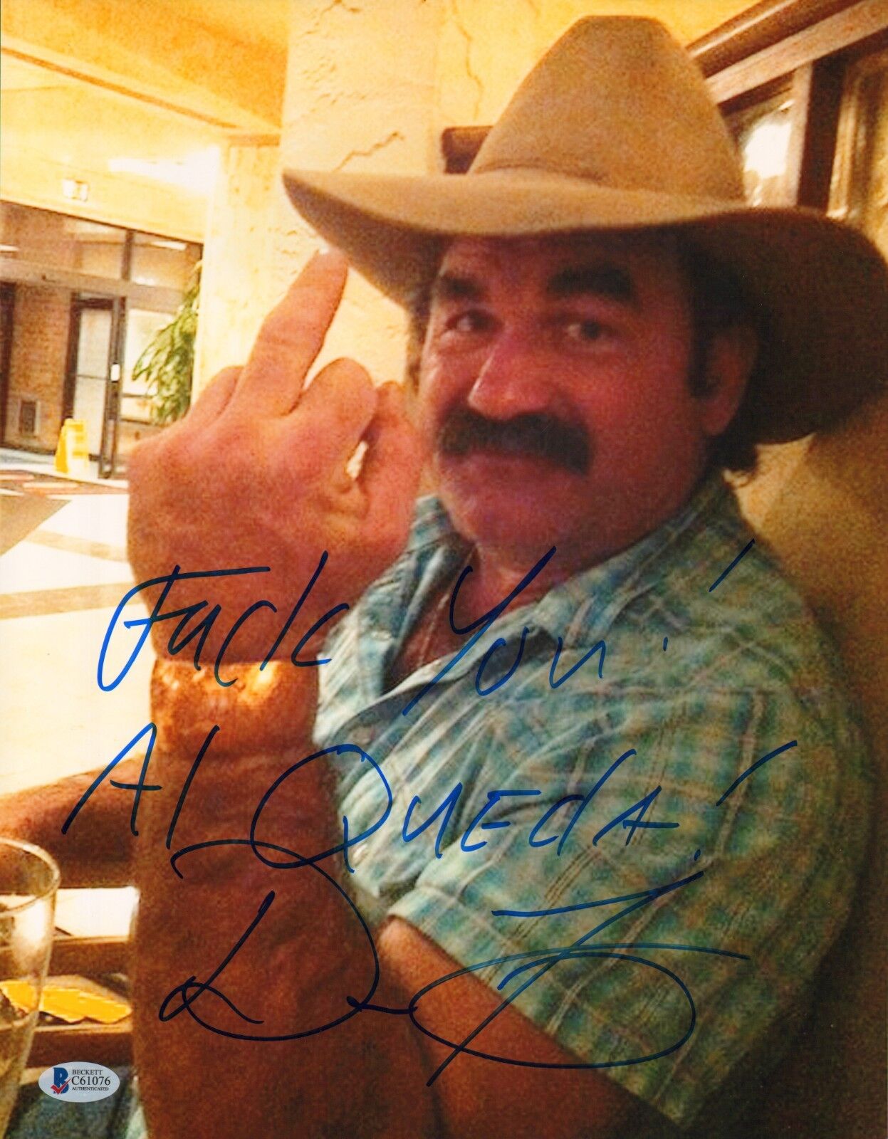 Don Frye Signed 11x14 Photo Poster painting BAS Beckett COA Pride FC UFC w/ F*ck You Al Queda