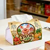(24cm)Diamond Art Tissue Box Cover DIY PU Desktop Organizer Large(Farm)