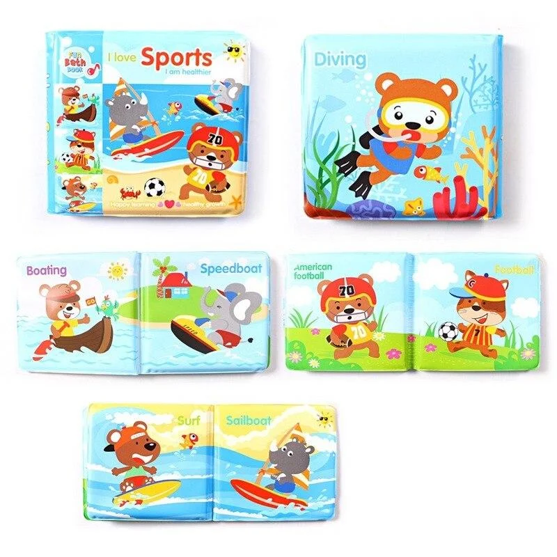 Baby Soft Cloth Books Infant Early Cognitive Development Toddler Bath Book Interactive Books for Newborn Baby Education Toy