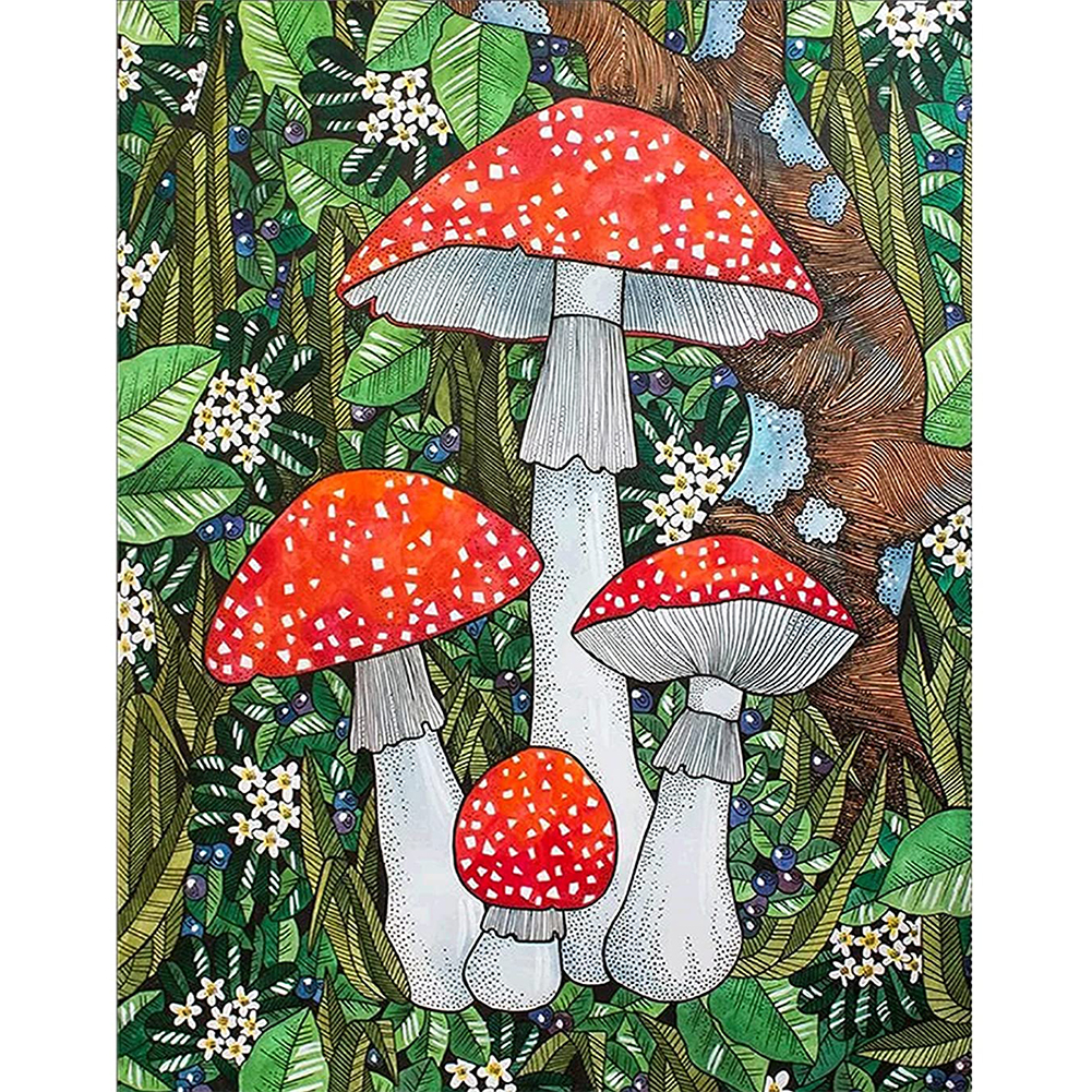 

Mushrooms - Round Drill Diamond Painting - 30*40CM, 501 Original