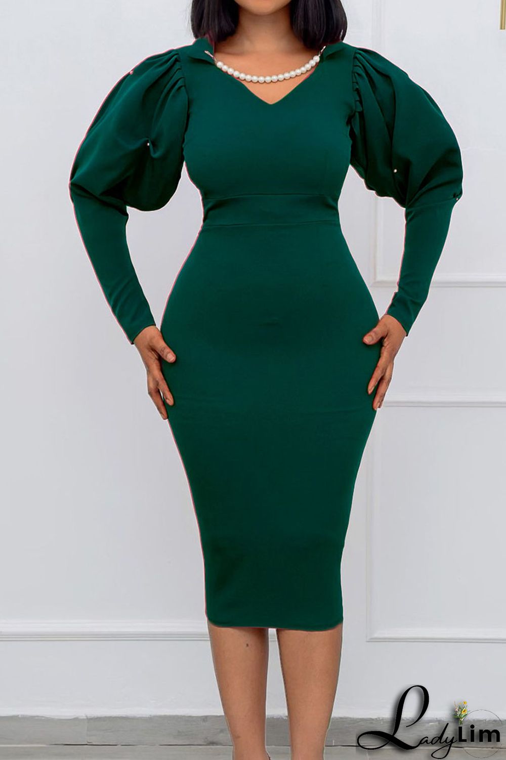 Red Casual Solid Split Joint Beading V Neck One Step Skirt Dresses