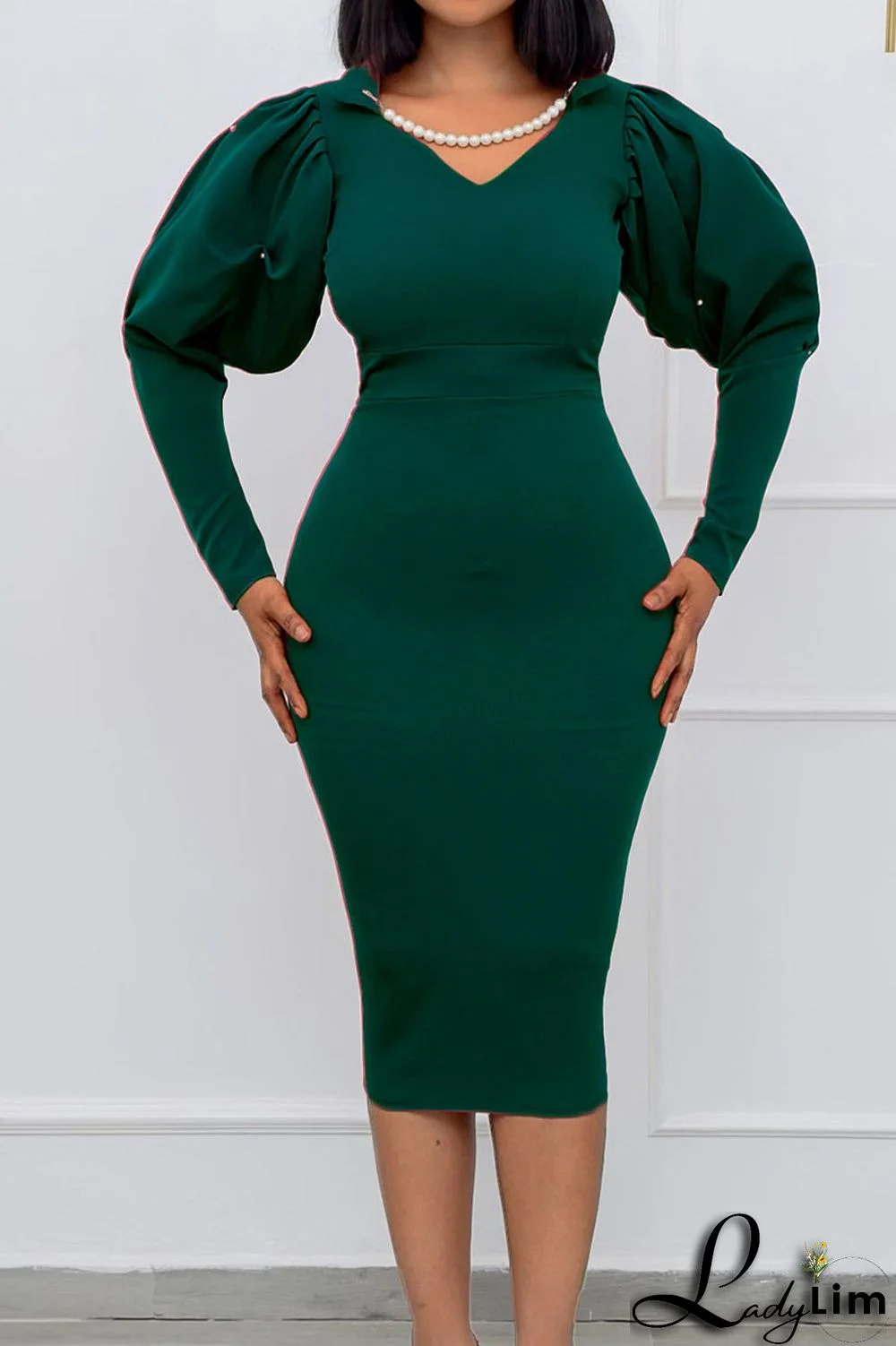 Red Casual Solid Split Joint Beading V Neck One Step Skirt Dresses