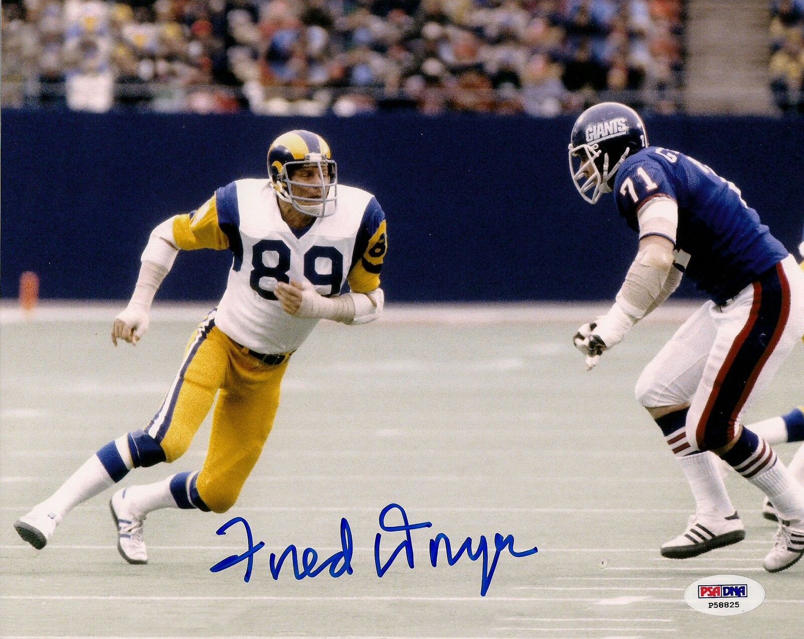 Fred Dryer Signed LA Rams Football 8x10 Photo Poster painting PSA/DNA COA Star Picture Autograph