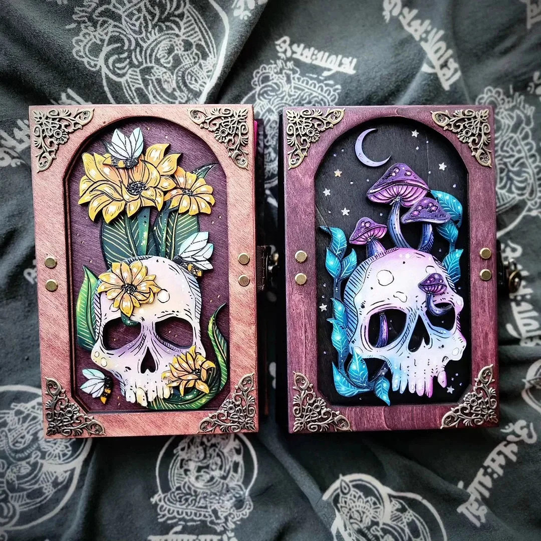 2023💀Mushroom & Sunflower🌻 Skull Hidden Key Journal