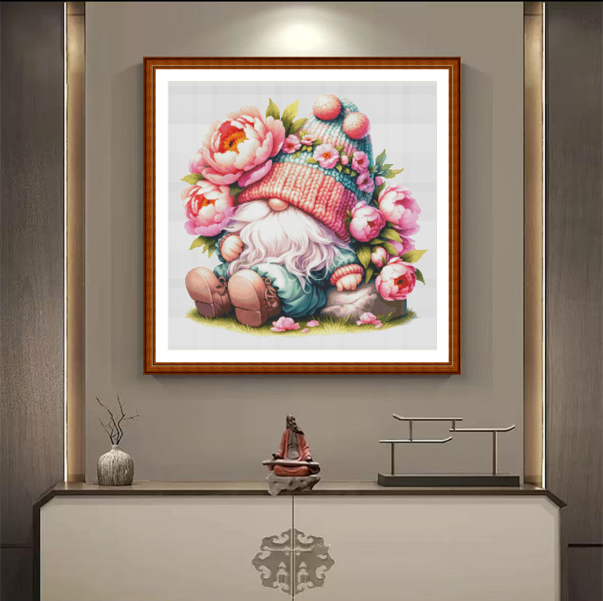 1set DIY Printed Cross Stitch Kit, 【ZZ4932- Peony Dwarfs】threads embroidery Painting Fairy Cross Stitch