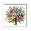 5D DIY Partial Special Shaped Drill Diamond Painting Kit Flower Decor With Frame Kit 18x18cm