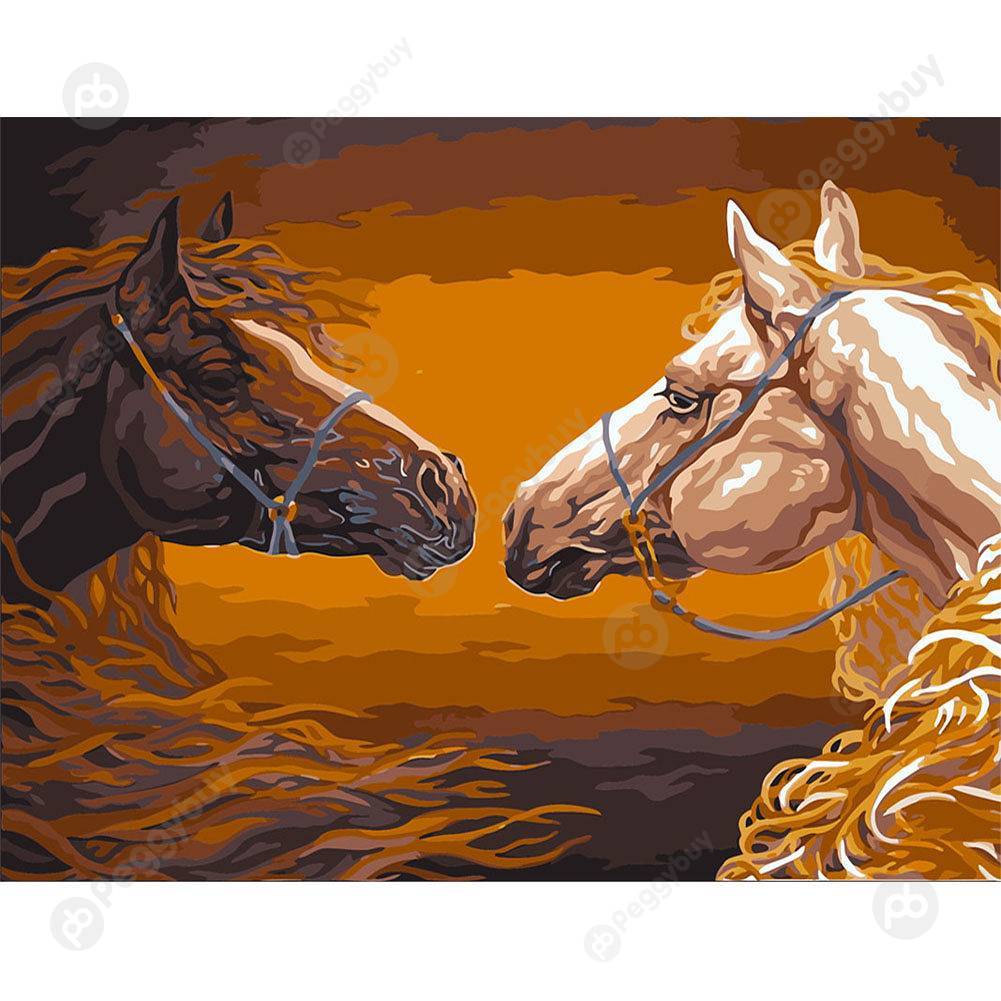 

40*50CM Paint By Numbers-Two Horses, 501 Original