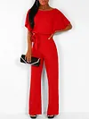Loose Batwing Sleeves+Wide Leg Jumpsuits