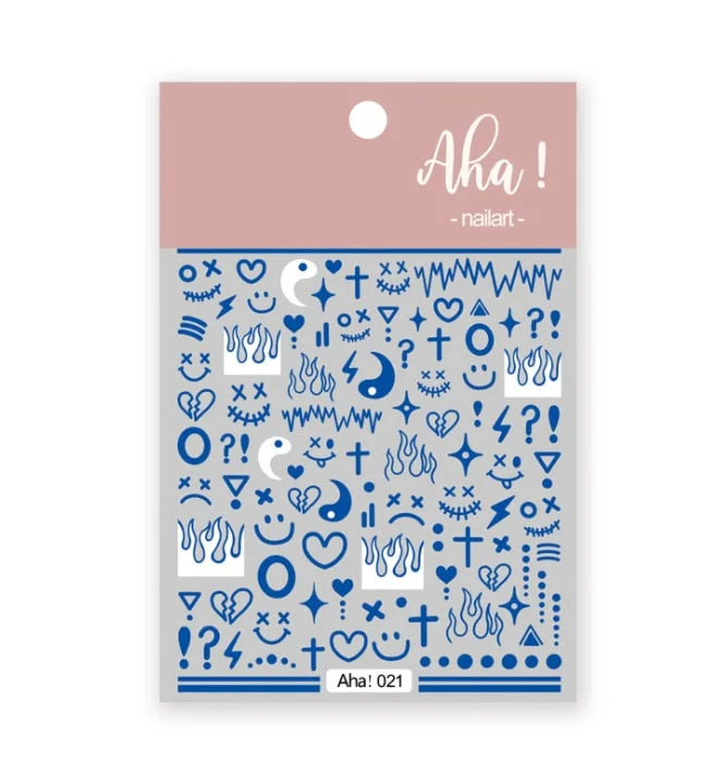 Nail Glue Stickers Ins Stars Moon Cartoon Rabbit Panda Flower Nail Decoration Decals Nail Sticker Animal Nail Art Decorations-Nail Inspo