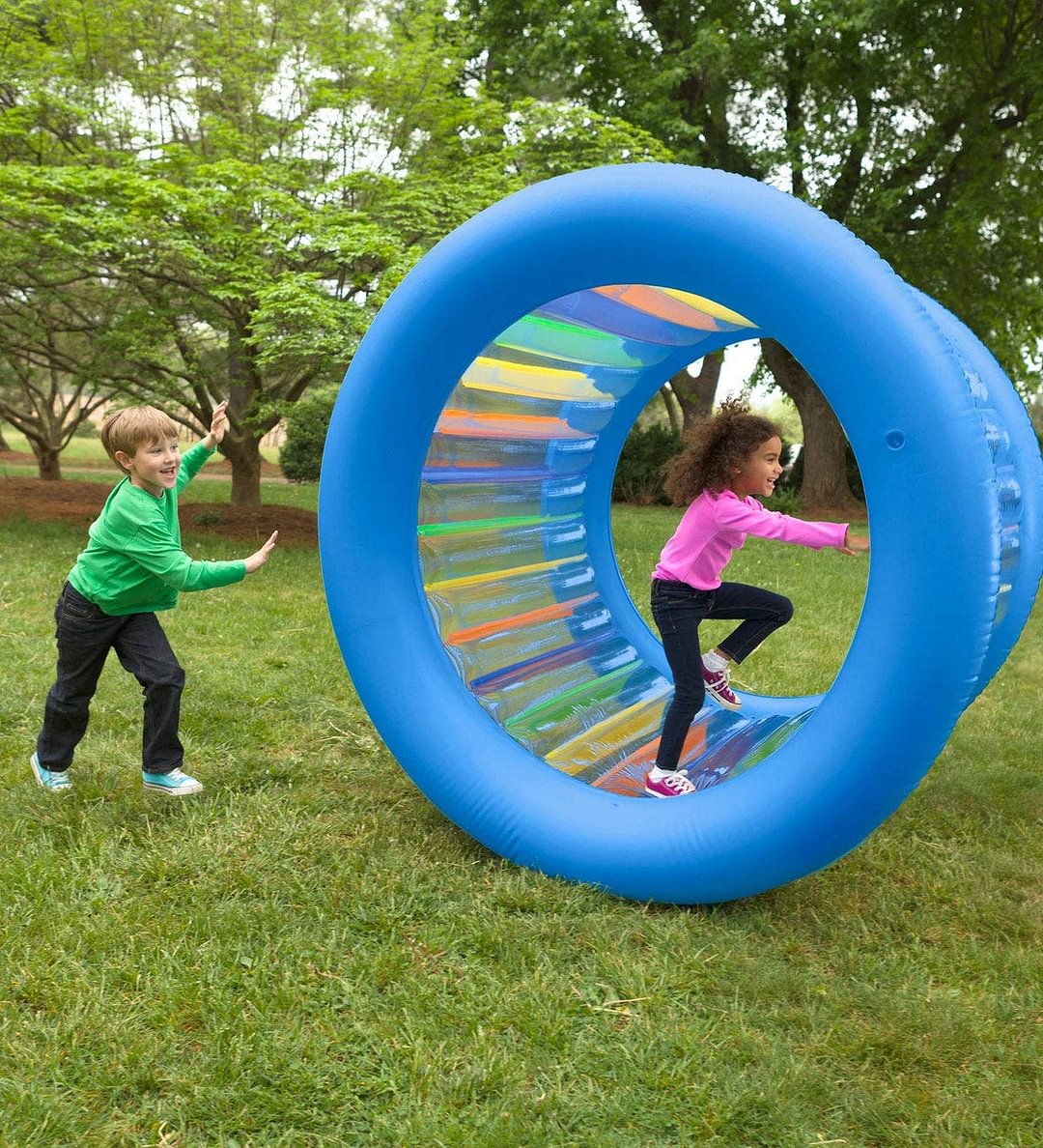 giant inflatable colorful rolling wheel