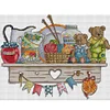 Bear Storage Rack-14CT Counted Cross Stitch 41*33/16.14*12.99in