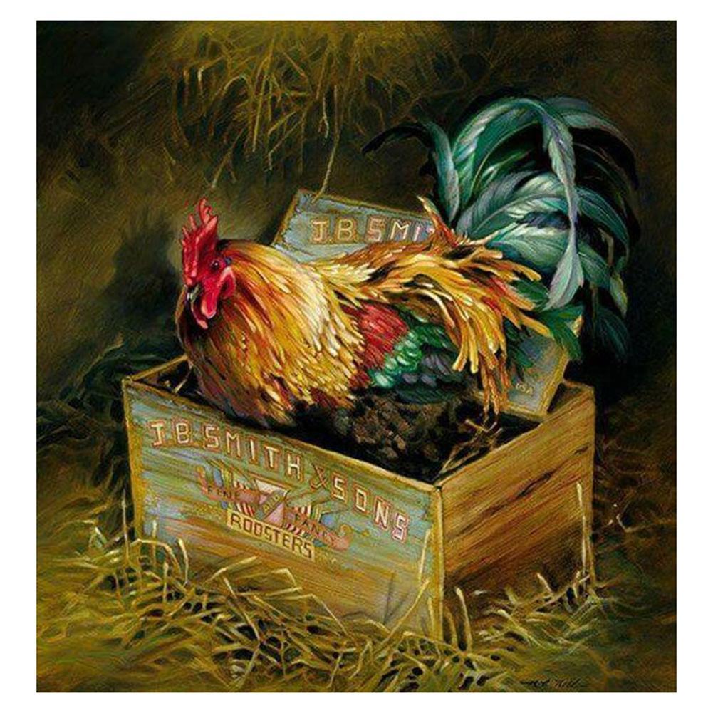 

30*30CM Round Drill Diamond Painting-Farm Chicken, 501 Original