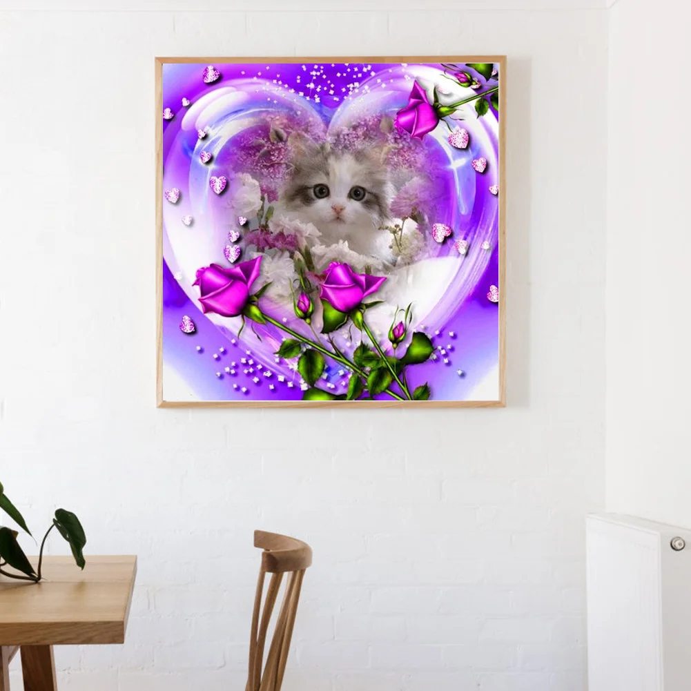 Diamond Painting - Full Round Drill - Love Cat(30*30cm)