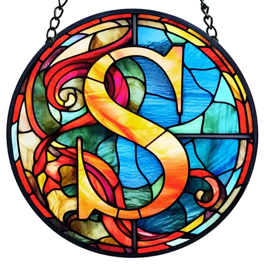 Acrylic Suncatcher Home Decoration Panel A-Z Letter Door Sign Hanging Decoration