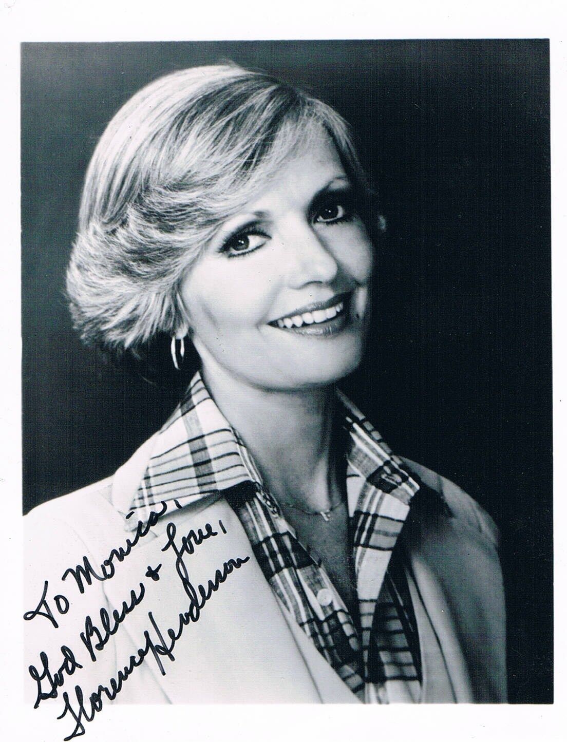 Florence Henderson 1934-2016 autograph signed Photo Poster painting 4x5