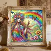 Kits de peinture en diamant partiel en forme de fleurs hippies hippies en forme sp&eacute;ciale de 5D pour adultes, kit d&rsquo;art en diamant 11,81 x 11,81 pouces
