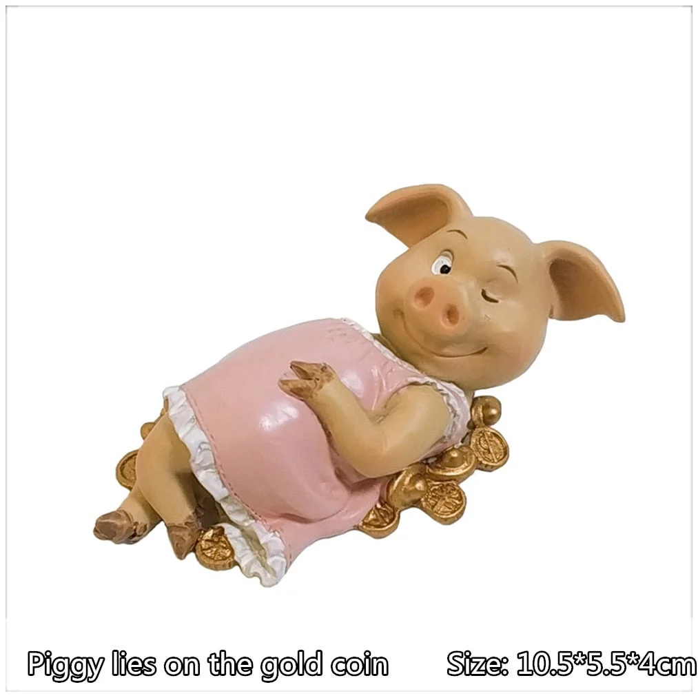 Everyday Collection New Year Cute Pig Figurine Miniature Fairy Garden Decoration hogar ornaments Home Desk Decor Gift