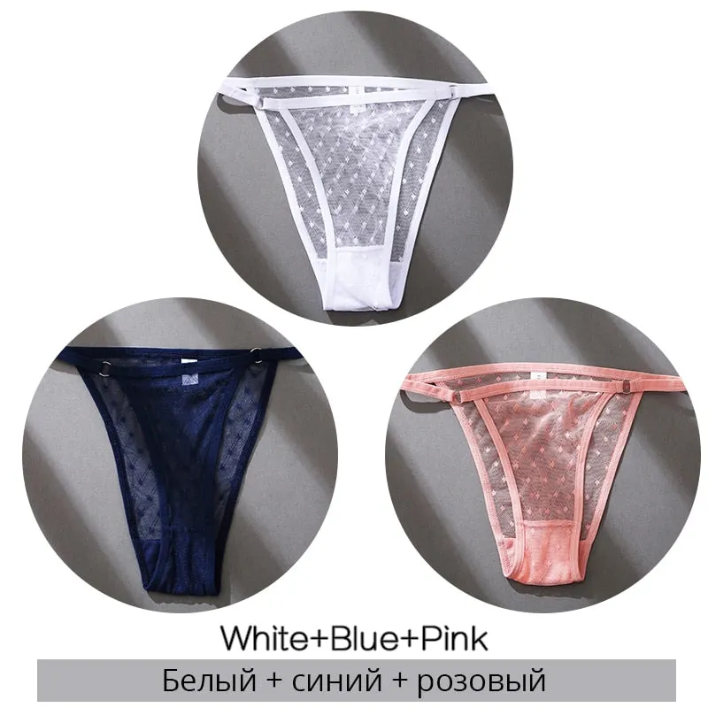 FINETOO M-2XL Sexy Panties Women Dot Lace Bikini Underpants Low Waist Lace Underwear Plus Size Panty Ladies Lingerie Girls Panty