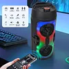 BT Portable Wireless Speakers with Mic & Radio Stereo Subwoofer Music Player RGB Colorful Light Soundbar Column For Home Use/Square Dancing/Karaoke