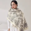 Nature Trees Printed Women Shawl Woven Tassels Scarf