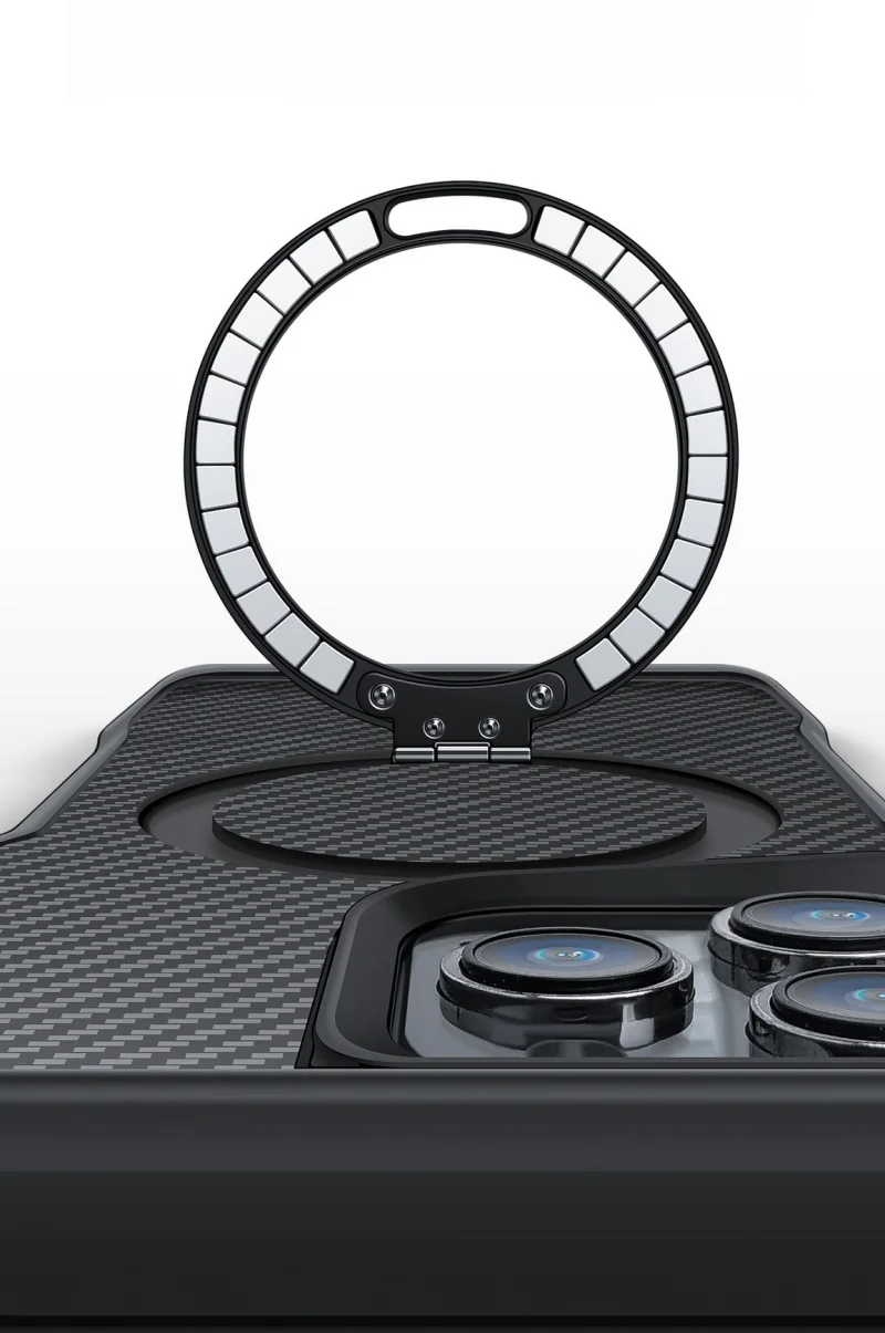 Carbon Fiber Magnetic Bracket Apple Phone Case