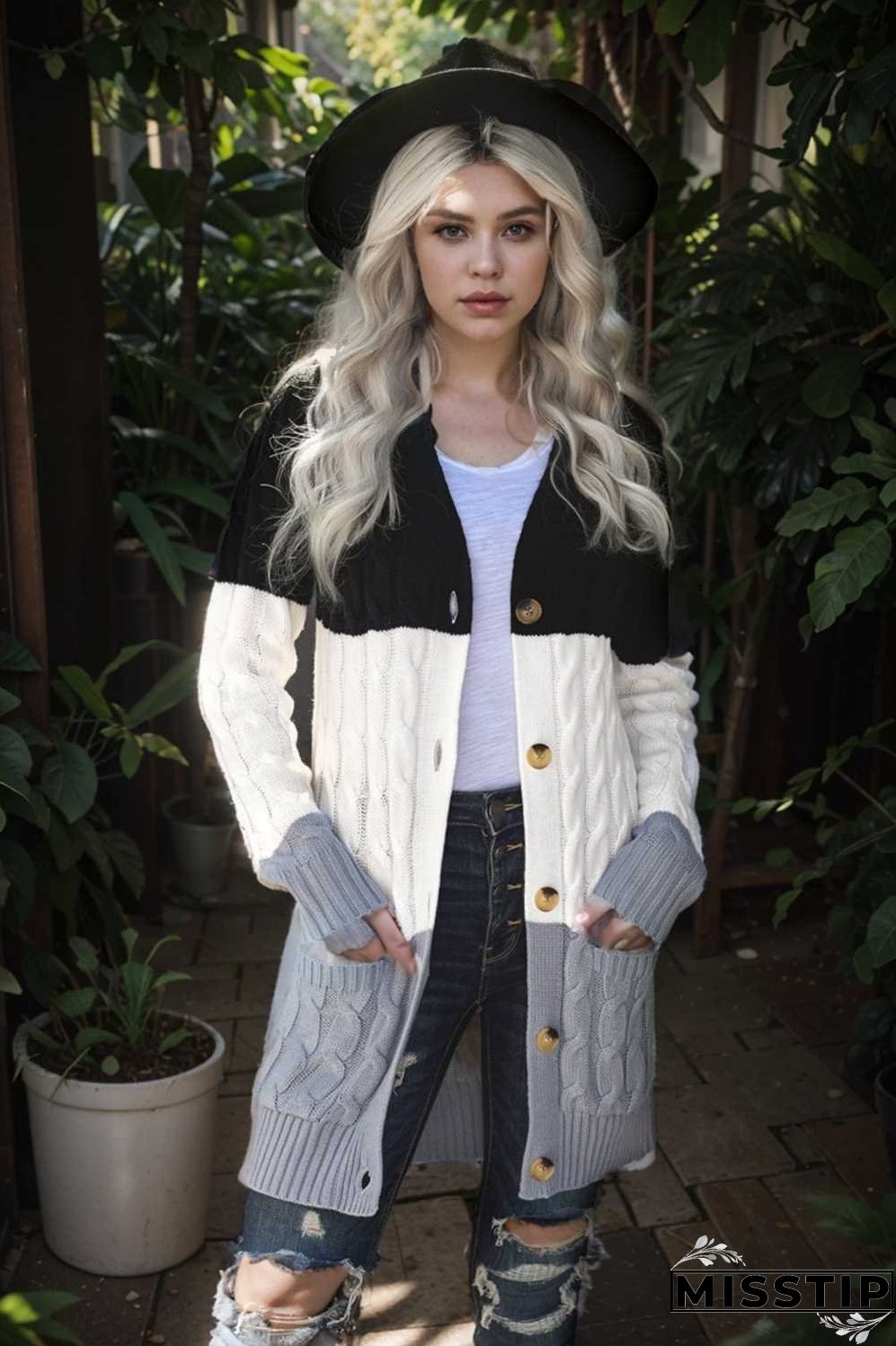 cozy cable knit button front long sleeve cardigan