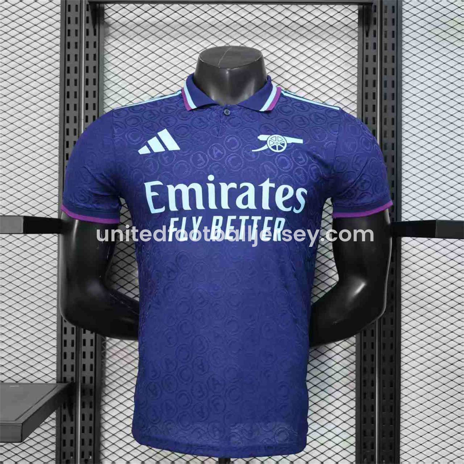 Arsenal 25-26 Deep Blue POLO Letter Pattern Special Jersey - Player Version