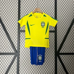 2002 Retro Brazil Home Football Shirt 1:1 Thai Quality Kids Size