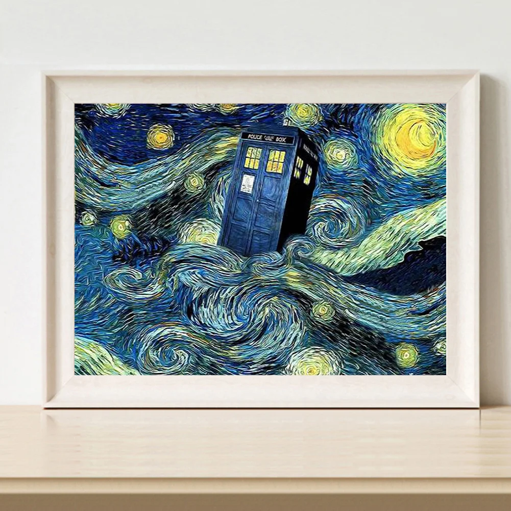 14CT Full Stamped Cross Stitch - Star Booth(Canvas|40*50CM)