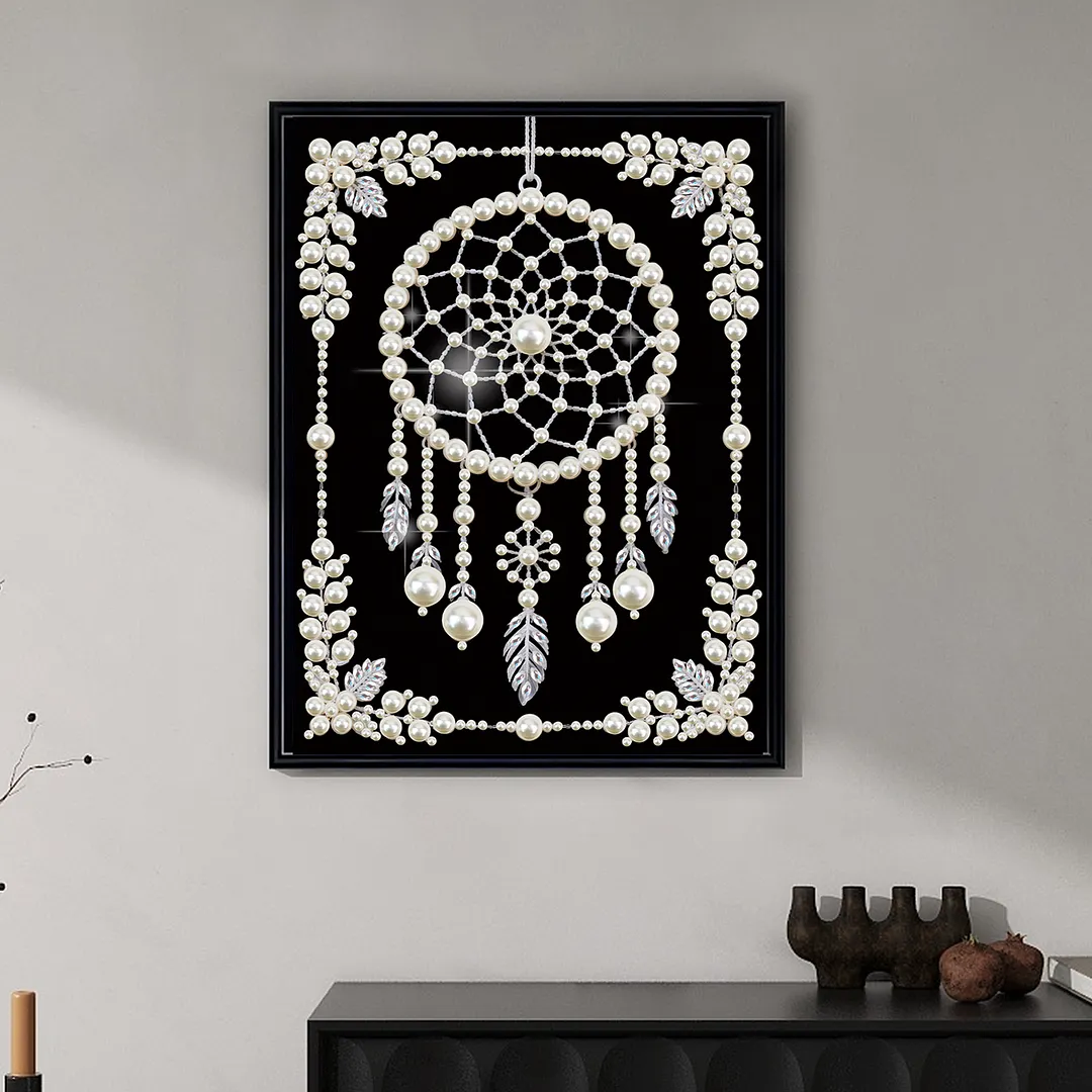 Dreamcatcher Special Shaped DIY Partial Drill Diamond Art Pearl Painting Kit for Adults Beginners Home Decor Art Craft Pearl Diamond Painting 30x40cm