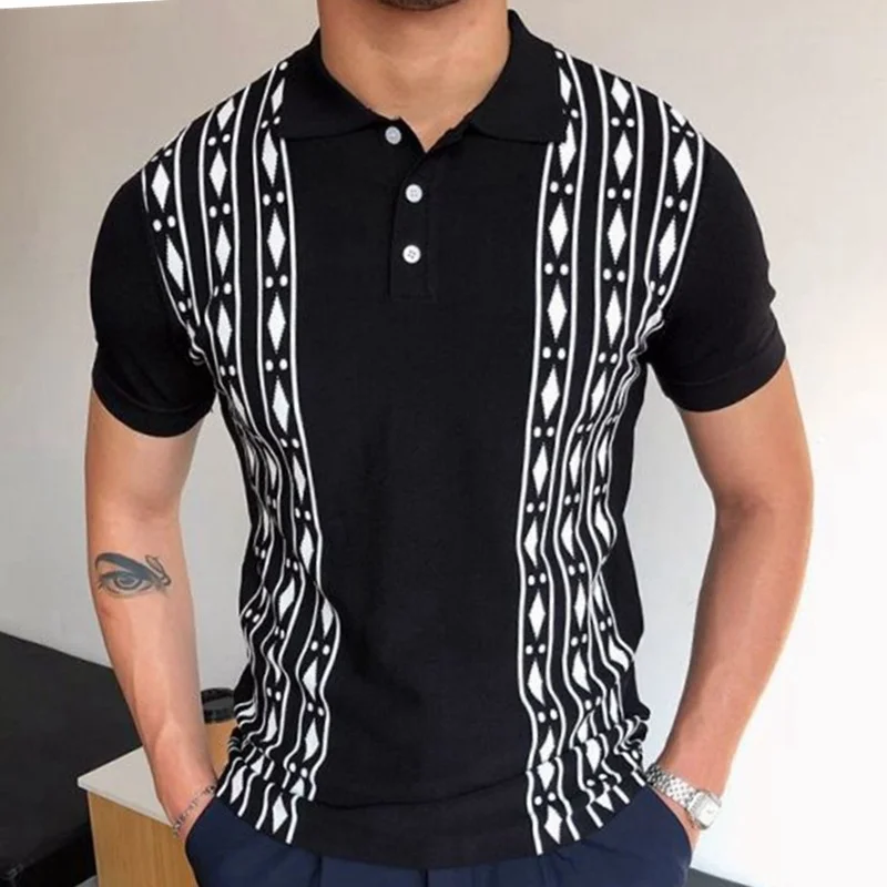 Uveng Uveng Men's Wear Summer Short-Sleeved Knitwear Collared Casual POLO Shirt Men's SY0089