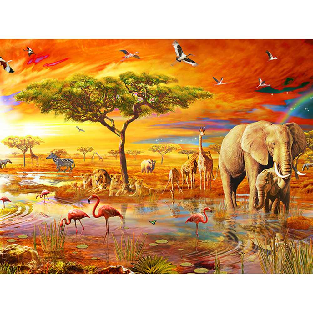 

50*40CM - Square Drill Diamond Painting - Animal, 501 Original