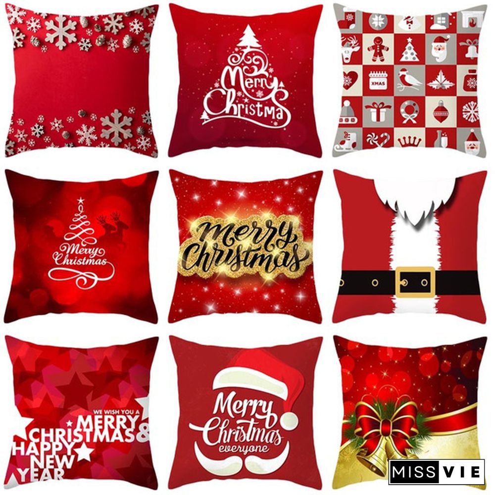 Newst Christmas Xmas Red Pillow Case Cover Santa Claus Cushion Cover Warm Autumn Winter Pillowcase Christmas Decorations For Home Year