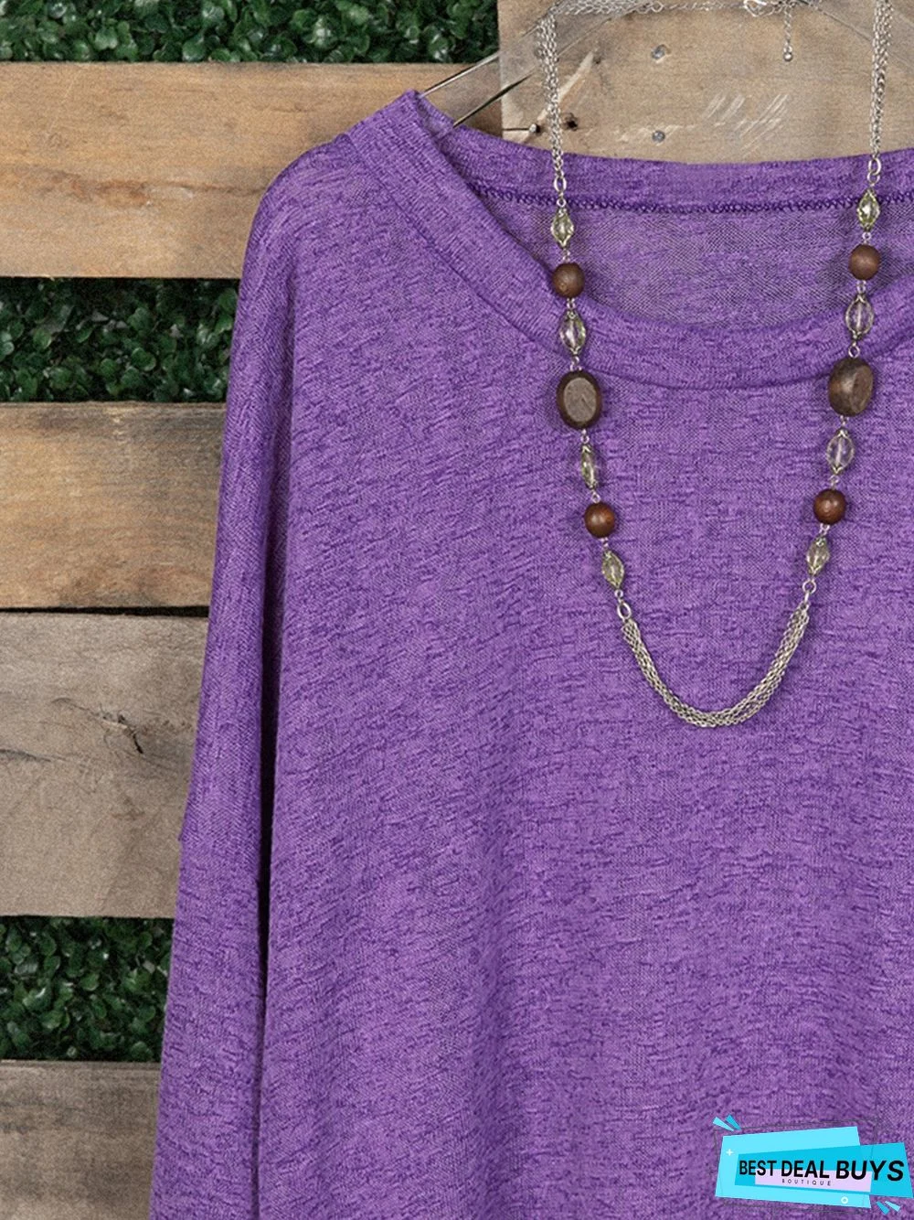 Woman Asymmetric Long Sleeve Casual Plain Casual Top