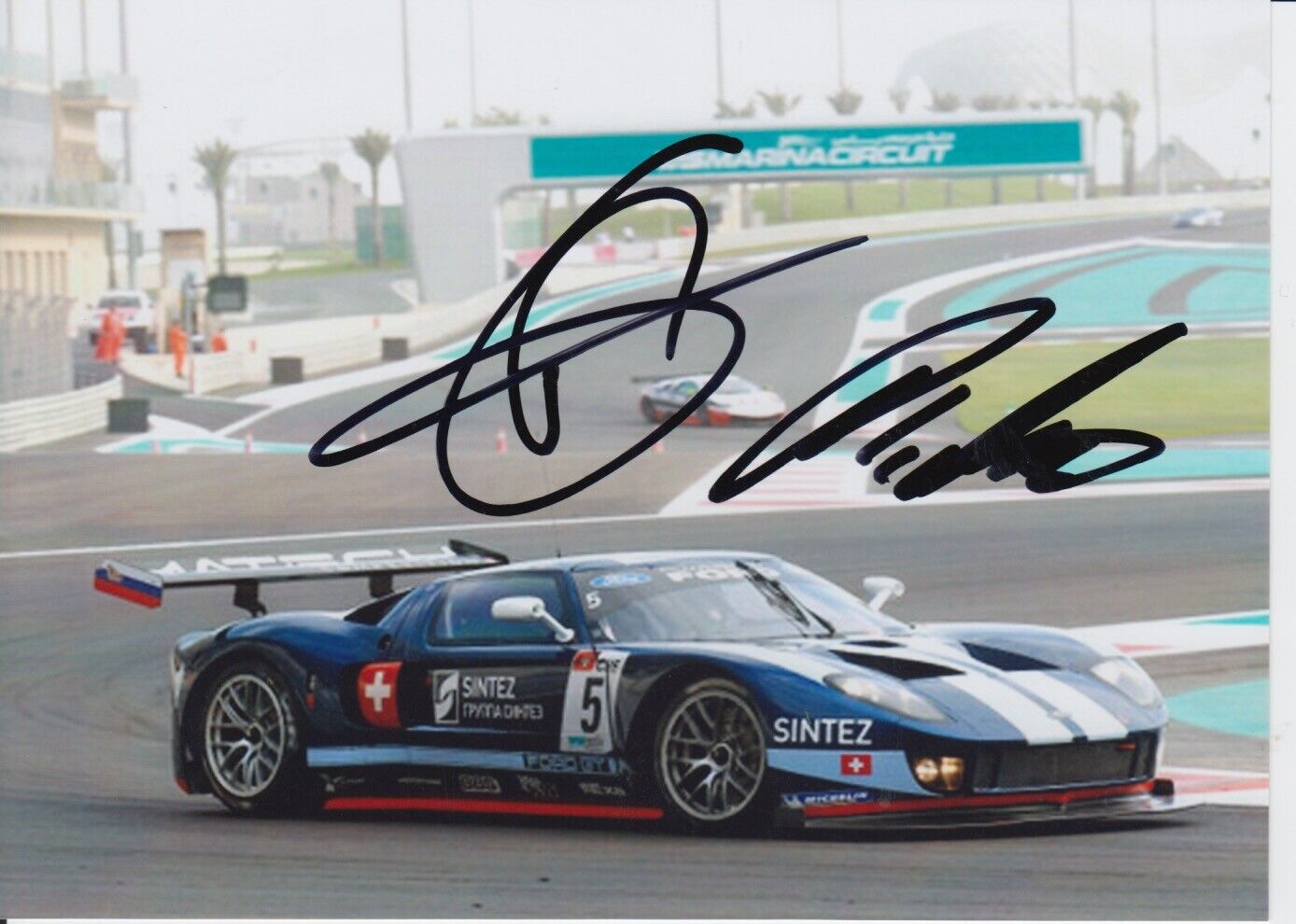 Thomas Mutsch and Romain Grosjean Hand Signed 7x5 Photo Poster painting - FIA GT Championship 6.